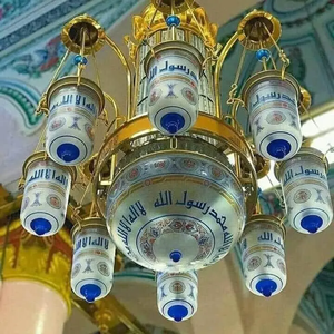 Candelabro de cristal <span class=keywords><strong>Masjid</strong></span> islámico de mezquita de iglesia dorada de estilo árabe grande personalizado clásico hecho en China - Product Image 4