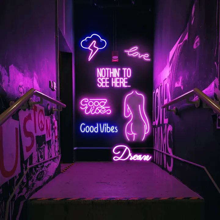 Алфавит неоновые водонепроницаемые буквы неоновые огни название магазина вывеска наружный Логотип Пользовательский вывеска светодиодная неоновая вывеска