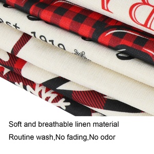<span class=keywords><strong>Housse</strong></span> de coussin de canapé OurWarm Noël Cerf Navidad, motif écossais rouge et noir - Product Image 3