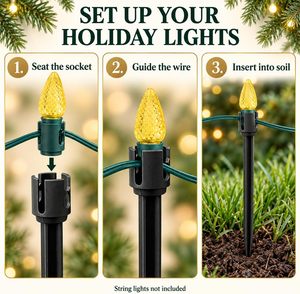 Ceramic Christmas Light C9 Lamp Stake 250V - Product Image 6
