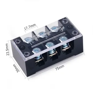 Jingjinh — bornier à vis électrique à double rangée, 12 positions, avec connecteurs de fil du panneau de câblage fixe 600V 60A