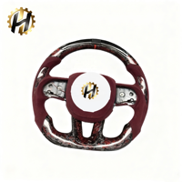 Volant sport en fibre de carbone de luxe personnalisé HZ Factory 2015-2022 avec poignée de 40 mm et 4 branches pour mise à niveau Dodge Charger RTS