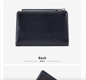 Ando <b>Bag</b> Genuine Cowhide Leather Small Wallet for <b>Women</b> Compact Card Holder Coin Purse with Zipper Pockets - Product Image 4
