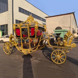 Charrette royale électrique classique à siège souple pour le tourisme, chariot à chevaux à quatre roues, charrette royale électrique pour le tourisme - Product Image 3