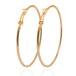 Heißer Verkauf Günstigstes 18 Karat Gold Silber 40mm -90mm Big Circle Hoop Dangle Ohrringe Damen schmuck