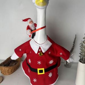 For New Arrival Santa Claus Riding <b>Outfit</b> Set-23-Inch Polyester Porch Goose Ornament Europe America Style Christmas - Product Image 3