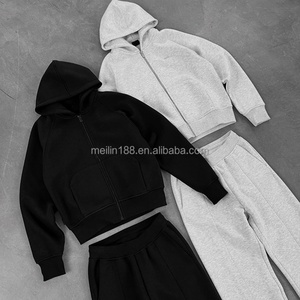 Custom High Quality <b>Jogging</b> <b>Suit</b> Two Piece Fitness Sports Plain Blank Tracksuit Baggy Sweatpants and Hoodies Set Sweat <b>Suit</b> Men - Product Image 2
