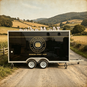 Outdoor Coffee Trailer USA Pizza Food Truck Customized Dessert CE Catering <b>Cart</b> - Product Image 1