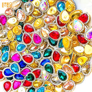 Couleur mélangée verre griffe diamant gouttelettes tournesol cousu à la main <span class=keywords><strong>strass</strong></span> bricolage vêtements correspondant Design en gros - Product Image 2