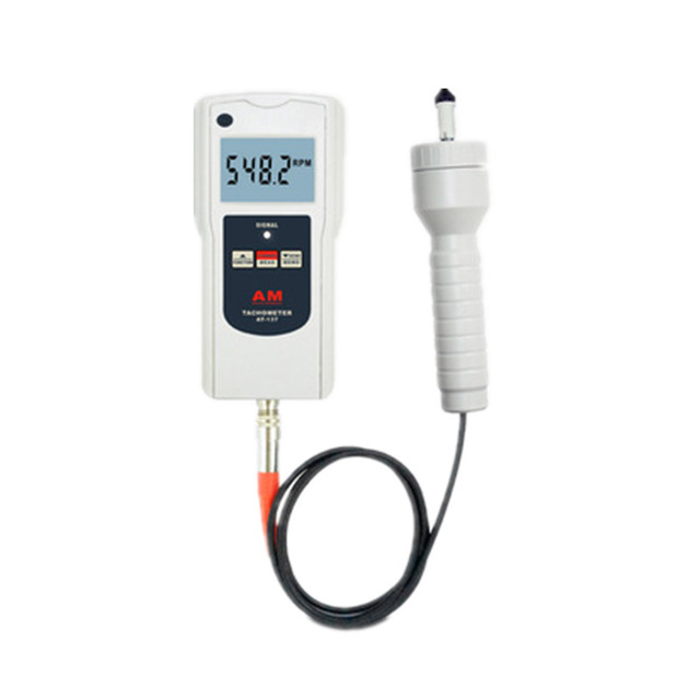 AT-137PC Multifunction Tachometer  Digital Laser Contact Tachometer for Rotative Velocity ,surface Speed or Frequency of Motor