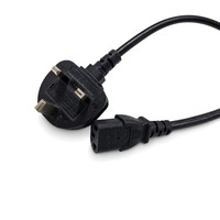 Kabel Daya 1.5m dengan Sekring 3G 1.5mm2 230V 13a UK ke C13, Kabel Listrik 3 Pin dengan Steker Bersekring ke Konektor IEC C13 untuk Komputer