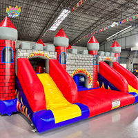 Château gonflable, structure de saut avec toboggan et souffleur pour enfants et adultes, structure de saut gonflable