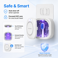 Caja Esterilizadora de Cepillos de Dientes para Montar en la Pared, Esterilizador con Lámpara UV-C Individual, Organizador de Baño con Etiqueta Privada Personalizada