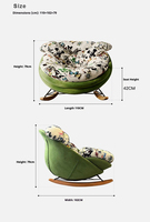 Fauteuil à bascule en tissu de style moderne, confortable et ergonomique, réglable pour salon et chambre à coucher