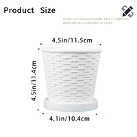 Baki Pot Bunga Plastik PP Resin Anyaman Imitasi, Tahan Lama, Lubang Drainase, Desain Tradisional, Pot Tanaman Dalam Ruangan, Sukulen, Berkebun di Rumah