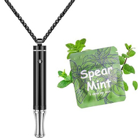 Nouvelle Huile Aromatique Sans Nicotine Remplaçable pour Collier Inhalateur d'Arrêt du Tabac, Design Rectangulaire Style Vintage
