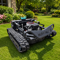 Mesin Pemotong Rumput Profesional Bertenaga Bensin dengan Remote Control, All Terrain Crawler