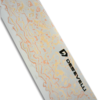 Fournitures d'usine, couteaux de chef japonais Nakiri super tranchants en VG10, couteau de chef Damas de 7 pouces pour la cuisine