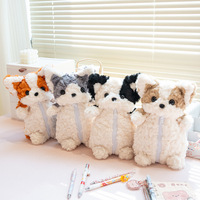 Trousse à crayons en peluche mignonne, chiot de dessin animé, grande capacité, sac de papeterie pour filles, créatif, souple, portable pour l'école, chien 3D