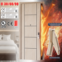 Chine Top Fabricant Hôtel Appartement Porte coupe-feu Fd30 Porte coupe-feu interne Design moderne en bois Autriche Portes intérieures