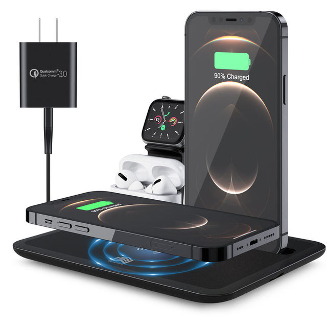 Wireless Charger Stand Adapter for iphone 13 Multi Charger Station with Phone Charger Cables