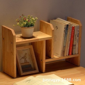 Modern Minimalist Wooden <b>Desk</b> Storage <b>Shelf</b> 2 Tier Solid Wood Office Organizer For Home Student Study - Product Image 3