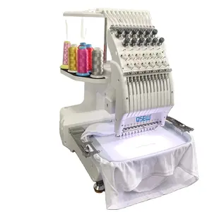 QS-1201 Single Head Computerized Embroidery Machine topwisdom Computer for T shirt logo label sock mini Embroidery Machine