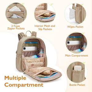 Borsa <span class=keywords><strong>per</strong></span> pannolini in Neoprene zaino piccola borsa da viaggio Mini zaino <span class=keywords><strong>per</strong></span> pannolini <span class=keywords><strong>per</strong></span> neonato con tasche isolate, cinturini <span class=keywords><strong>per</strong></span> passeggini - Product Image 5