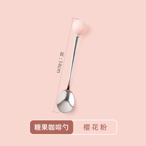 ช้อนขนมสแตนเลสพร้อมด้ามจับเซรามิกสไตล์โมเดิร์นช้อนกาแฟของหวานแบบใช้ซ้ำได้บนโต๊ะอาหารในครัวเรือน - Product Image 4