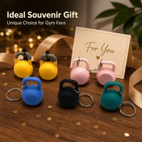 Mini Kettlebell Porte-clés en Silicone Doux au Toucher, Souvenir pour Amateurs de Fitness et Musculation, Accessoire de Sac Multicolore