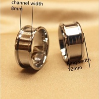 Premium Bohemian Verlobungsring 12mm Edelstahlkern - Extra Breite 8mm Einlagekanal - Glänzende Abgeschrägte Kanten Maßgefertigte Holztechnik