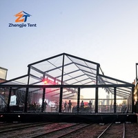 Tente d'atrium en aluminium à grande portée pour cérémonie de mariage, mur en verre transparent, fête, banquet en plein air, exposition, réception, 800 invités