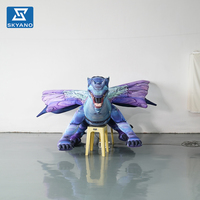 Modèle de dinosaure à ailes violettes gonflable personnalisé pour exposition en plein air au parc jurassique, publicité commerciale, décoration