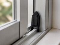 Tope de puerta negro duradero, bloque anticolisión para herrajes de ventanas correderas
