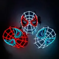 Nouveauté Masque d'Halloween Lumineux LED, Masque de Tête Complet Araignée pour Cosplay et Déguisement, Cadeau