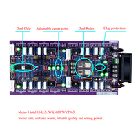 Carte d'amplificateur de puissance A1-468 960W*2 4ohm WK5688 WY2963 HiFi Audio Haute puissance Classe AB 16 tubes de puissance