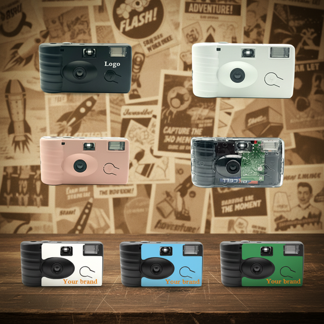 Custom Single Use Film Camera Vintage Style Single Use Camera with Flash 35mm Single Use Camera Bulk Supplier with Logo