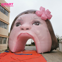 Tunnel gonflable géant pour filles, tunnel gonflable personnalisé pour filles avec motif de dessin animé pour thème d'anniversaire