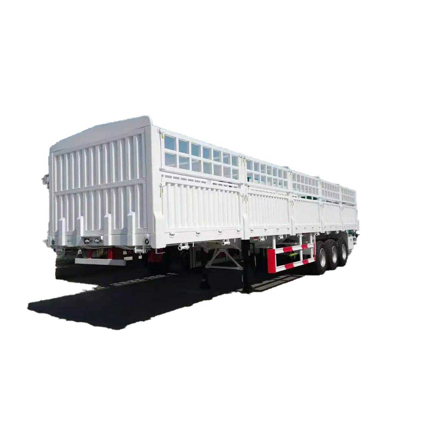 4 المحور 80 طن الصين الصانع ناقل البضائع الماشية النقل السياج شبه مقطورة مستودع الحظيرة المقطورات