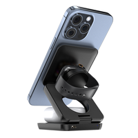 Chargeur sans fil multifonctionnel pour bureau, pliable, 3 en 1, support de chargeur sans fil magnétique pour iPhone et Apple Watch