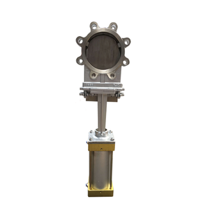 Válvula de cuchilla elevadora neumática con brida de acero al carbono PZ673X-10C personalizada de alta calidad - Product Image 1