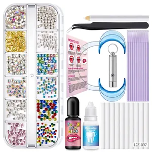 Kit de décoration dentaire avec pierres précieuses pour les dents, lampe de polymérisation et colle, pierres précieuses solides en cristal pour les dents 250226 - Product Image 3