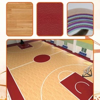 Revêtement de sol sportif en PVC prêt à être expédié, rouleau pour terrain de basketball, haute résilience, imperméable, fiable, joint sans soudure