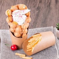 MOQ 100 pièces Gobelets en carton kraft inclinés de 16 oz pour frites, coupes à rouleaux d'œufs jetables, coupes à glace, contenants pour poulet frit