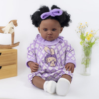 Poupée Reborn réaliste populaire de 24 pouces, peau noire, en vinyle, avec tenue complète, jouet de jeu de rôle pour enfants, cadeau