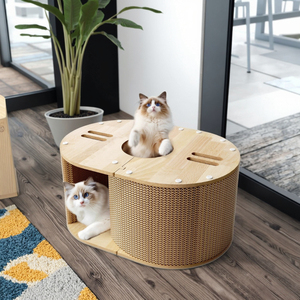 Modern Durable Luxury Cat Scratch Board Large Oval Corrugated Carton <strong>Scratcher</strong> House Tunnel Hole for Play and <strong>Lounge</strong> - Product Image 5