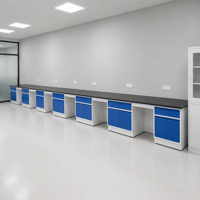 Banc de laboratoire moderne tout acier avec plan de travail en résine phénolique résistante aux produits chimiques de 12,7 mm pour l'école et l'entrepôt