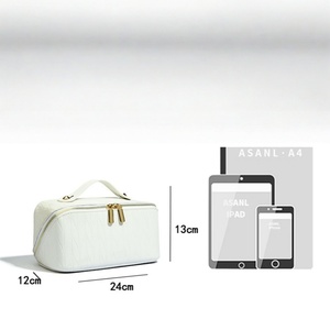 Trousse de Maquillage de Voyage - Grande Trousse de Cosmétiques en PU avec Double Fermeture Éclair et Doublure Anti-Déchirure pour <span class=keywords><strong>Femme</strong></span> - Product Image 5