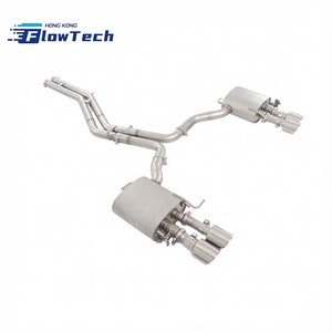 ท่อไอเสียแคทแบ็กสแตนเลส T304 ประสิทธิภาพสูง พร้อมวาล์วและปลายท่อแบบ Quad สำหรับ Audi S6 S7 C8 2.9T - Product Image 3