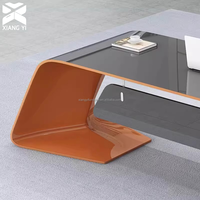 Bureau de direction moderne en laque, table de bureau modulaire de style piano, mobilier de bureau de luxe pour entreprises
